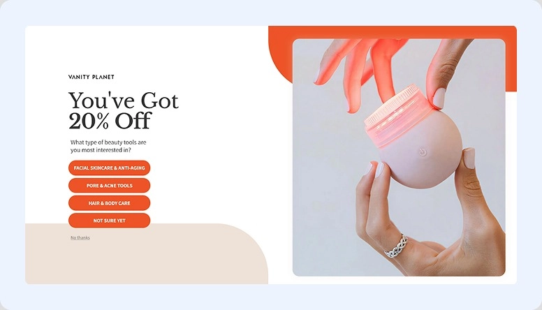 Exemplo de cupom da Vanity Planet