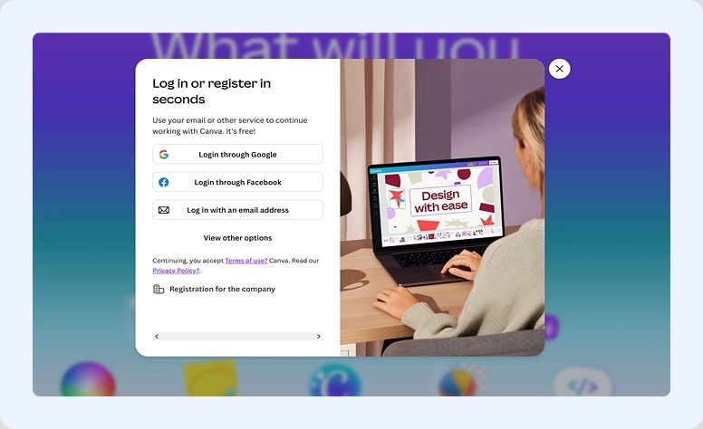 Exemplo de formulário da Canva
