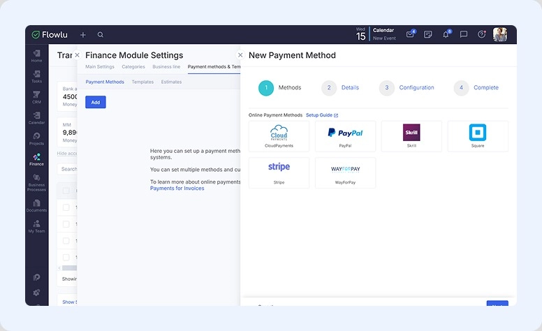 New Payment Method integration in Flowlu
