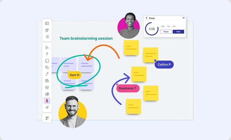 Team brainstorming session in Lucidspark