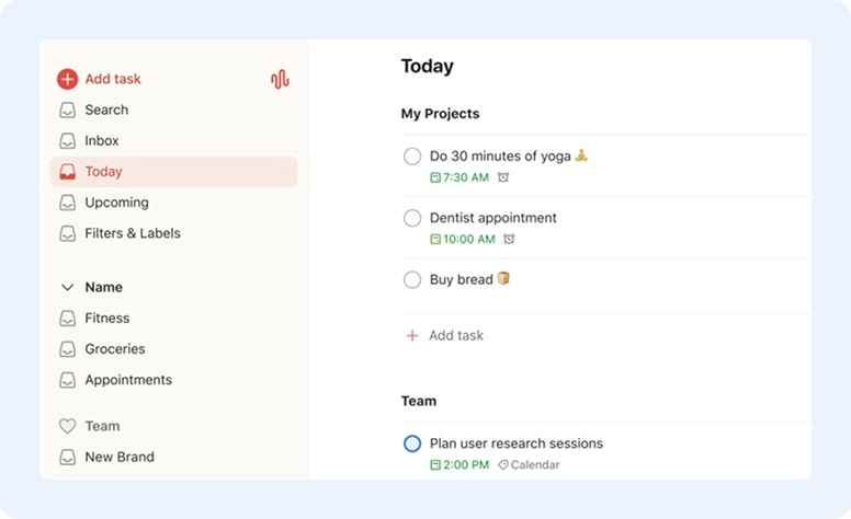 Todoist interface