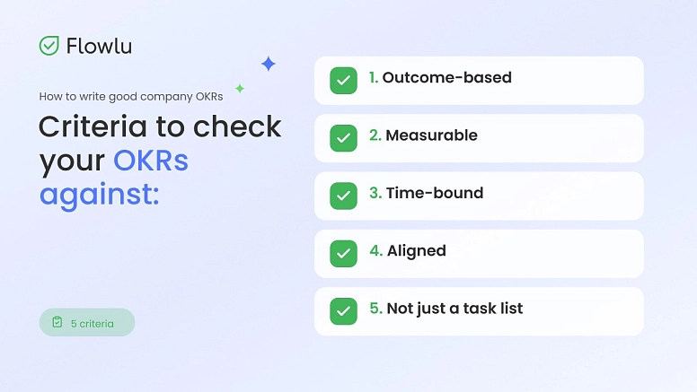 5 criteria to check your OKRs: infographic
