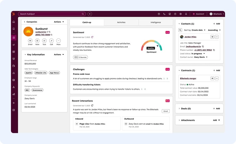 HubSpot CRM interface