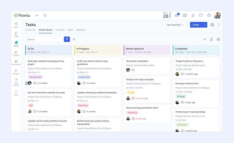 Kanban Board in Flowlu