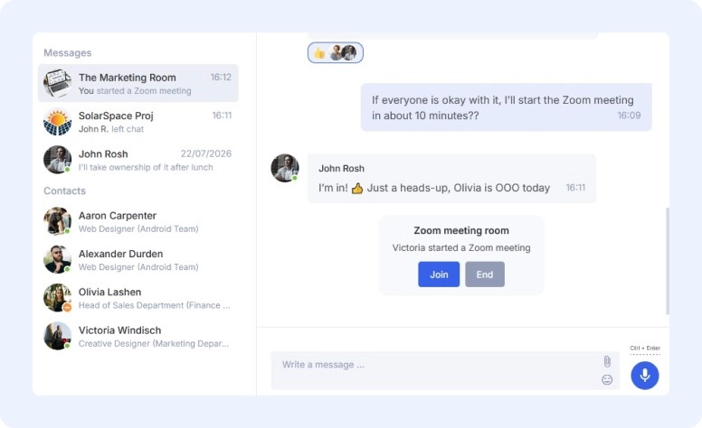 Zoom meetings in Flowlu