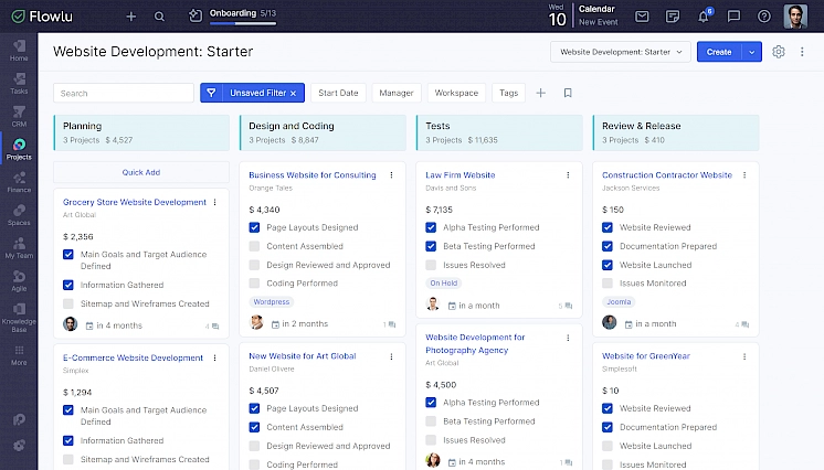 Project management cost tracking