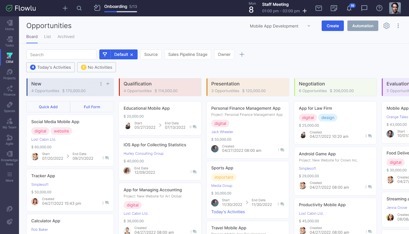 Flowlu - Free CRM for Event Planners