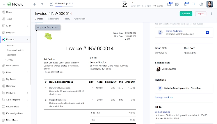 Invoice processing software