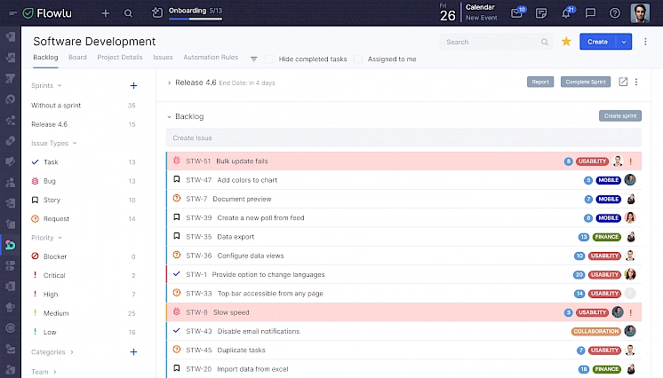 Agile scrum software